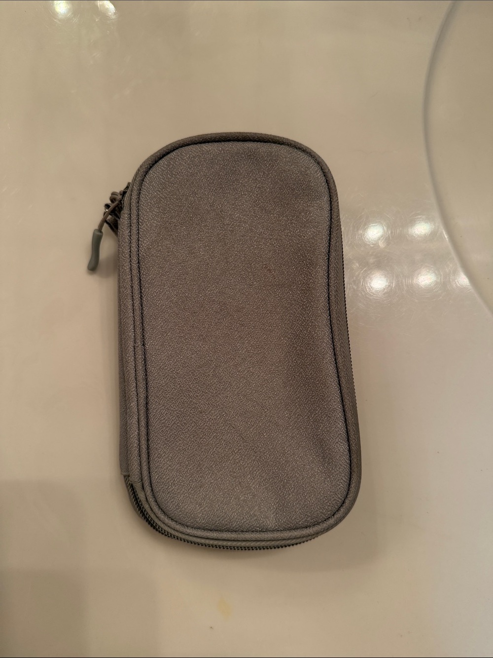 Gray Zippered Phone & Accessories Case — Compact Protective Pouch